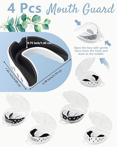 Miniatura 4 de 4 protectores bucales  Faith Cross protector bucal con funda, protectores bucales religiosos para adultos, para fútbol, boxeo, baloncesto, lacrosse,