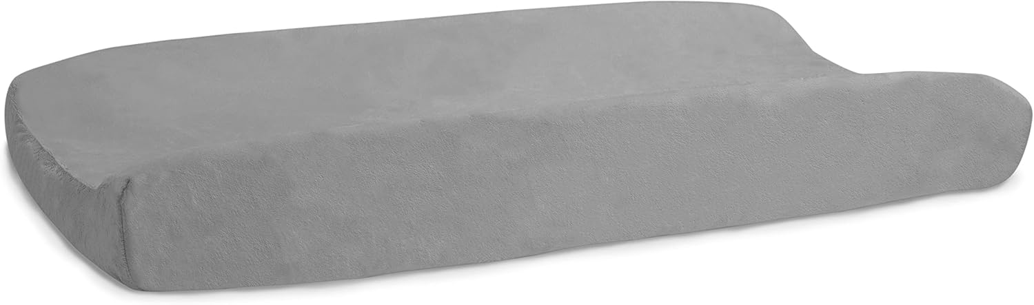 Gray Contoured Baby Changing Pad with Plush Cover