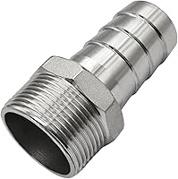 Vista 9 de Beduan Acero Inoxidable 1" Púa de Manguera a 1" Macho NPT para Ajuste de Elaboración Casera de Agua y Aire