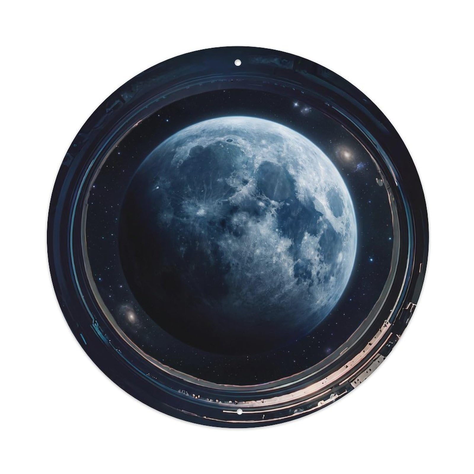 Rogue Ice Planet Porthole View Metal Tin Sign