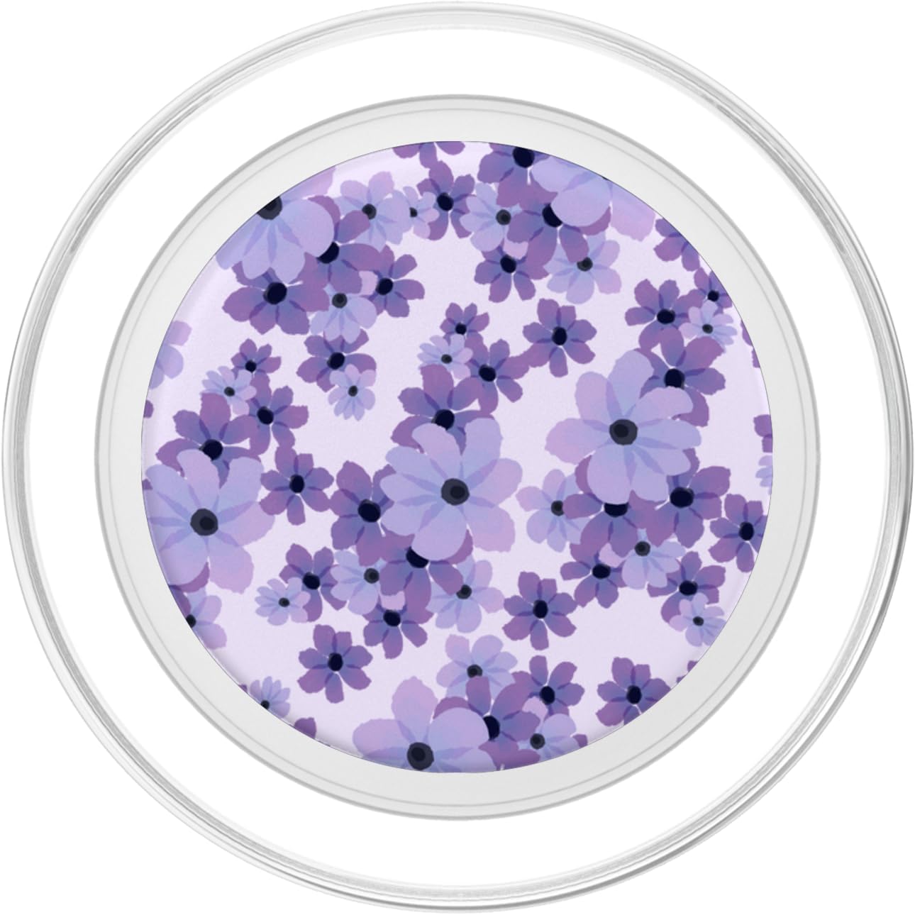 Purple Flowers Pattern Pop-Up Socket Grip-Flowers Floral PopSockets PopGrip for MagSafe