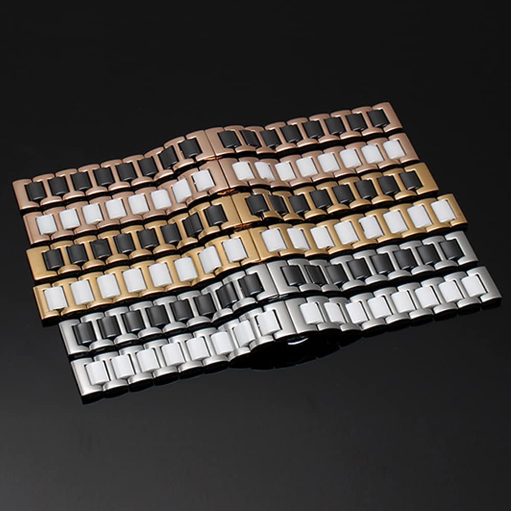 Uhrenarmband 12mm 14mm 16mm 18mm 20mm 22mm Edelstahl Keramik Uhrenband Männer Frauen Schmetterling Schnalle Armband Band