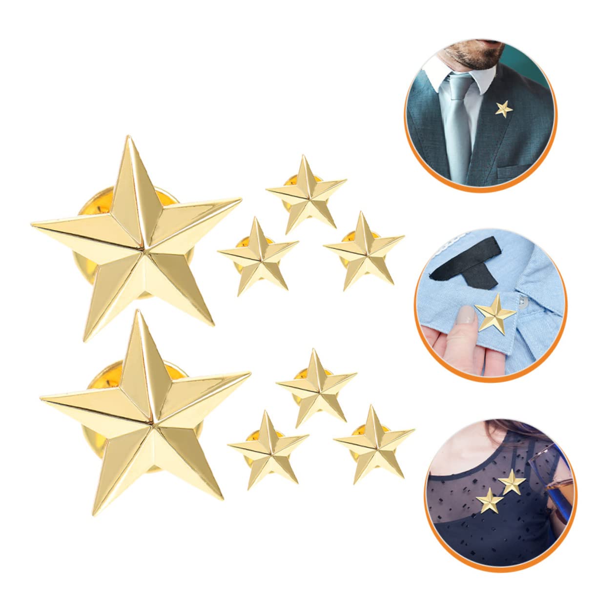 VALICLUD 16 Stk Pentagramm-abzeichen Schalnadel Anstecknadel Für Männer Brosche Für Männer Stern-anstecknadel Brosche Mit Stern Kostümzubehör Zum Unabhängigkeitstag Veteranen-tag-pin-masse