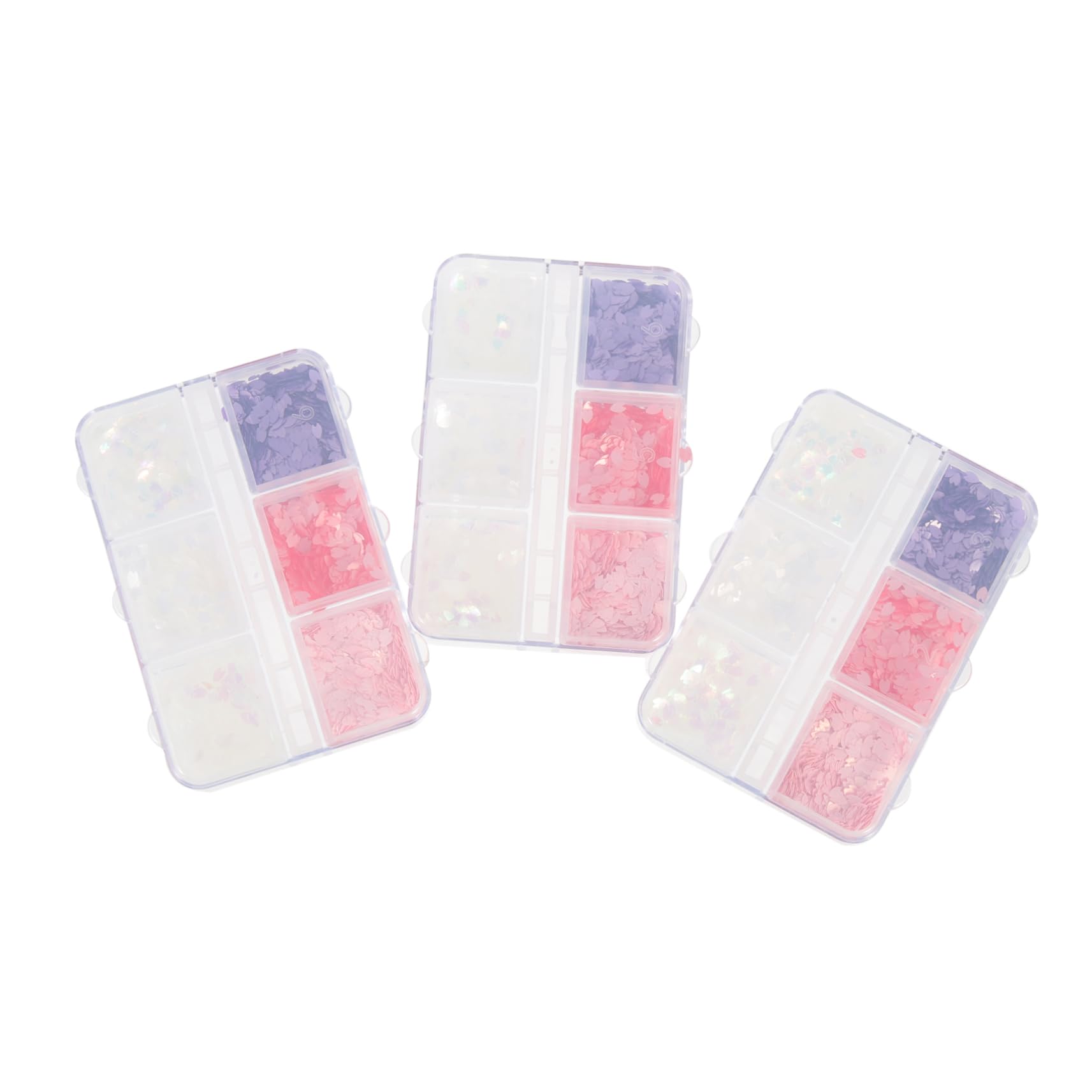 Healeved Shimmer White Nail Glitter Sequin Manicure Patches Iridescent Nail Art Glitters for DIY Decorations