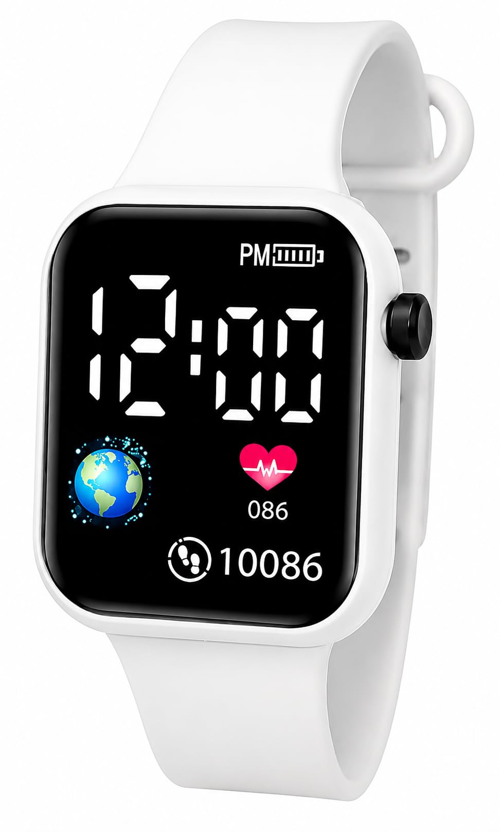 Dreamy Square Shape Dial Colorful Smart Looking Digital LED Watch for Kids, Boys and Girls - Fully Waterproof Sportswatch - Displays Date and Time Function Only - Pack of 1 ( It is not a Smart watch ) (White)