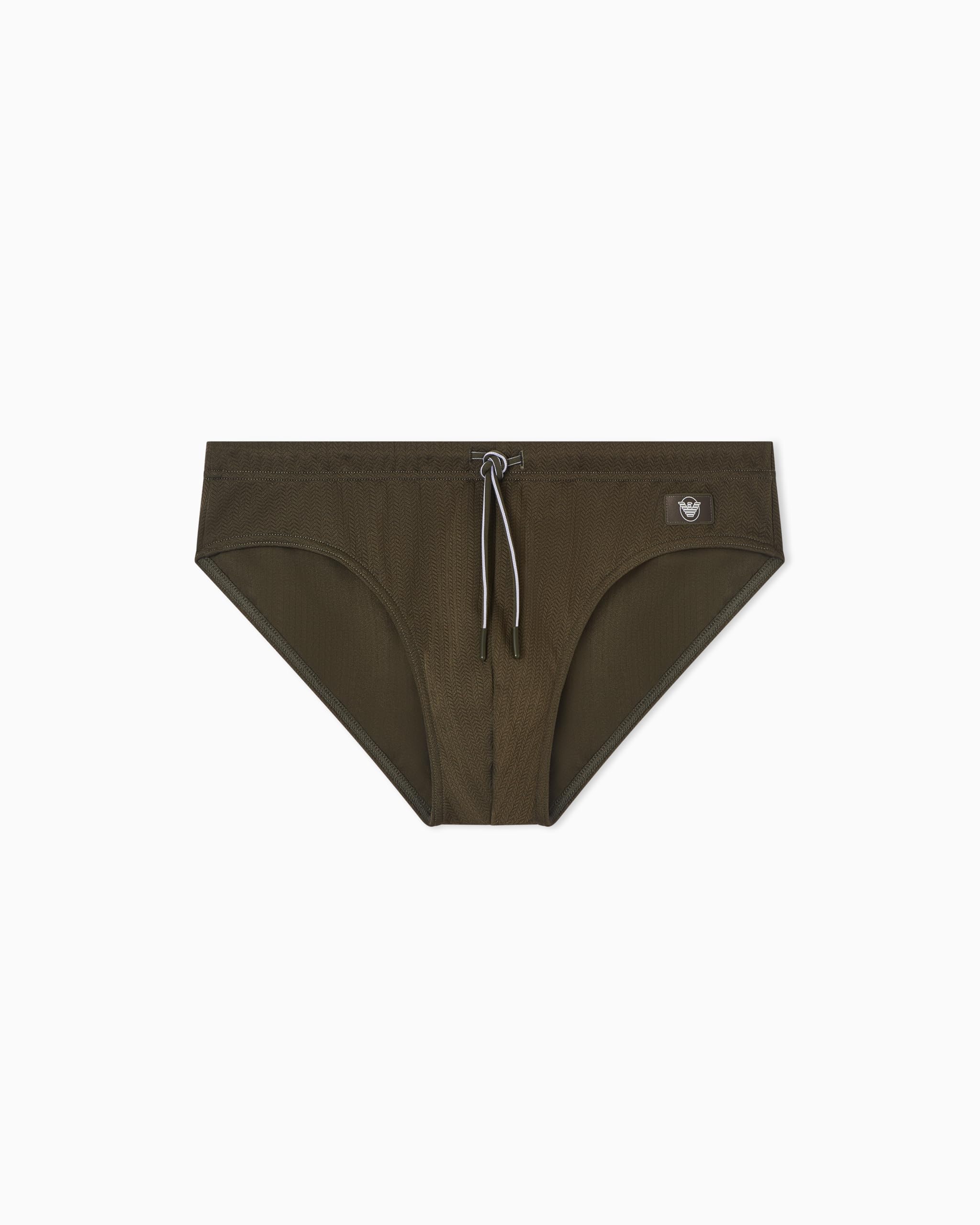 Emporio Armani Men's Satin Label Brief Green M