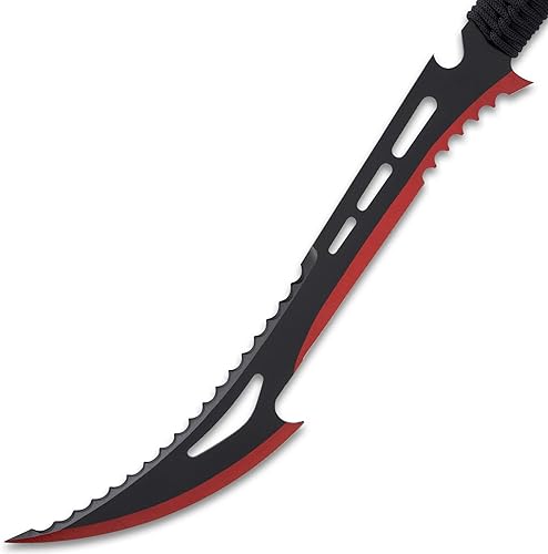 Miniatura 5 de Havoc RED Hunter Machete con funda  Construcción de acero inoxidable de una pieza, mango envuelto en cable, acabado de dos tonos  Longitud 23 34