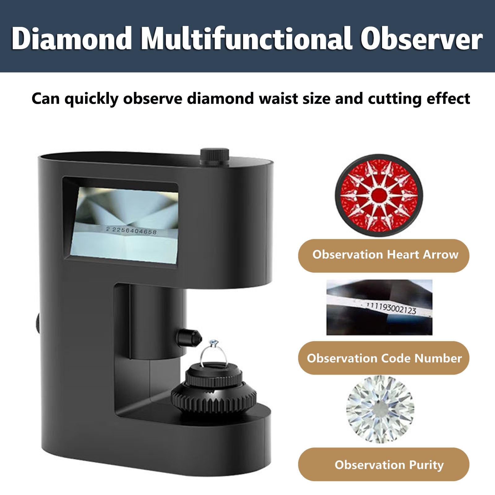 Microscopio Digitale per La Visualizzazione di Iscrizioni su Diamanti, Ingrandimento 30-200x, con Doppio Schermo LCD E Luce LED, Ideale per Test su Diamanti E Ispezione Tessile