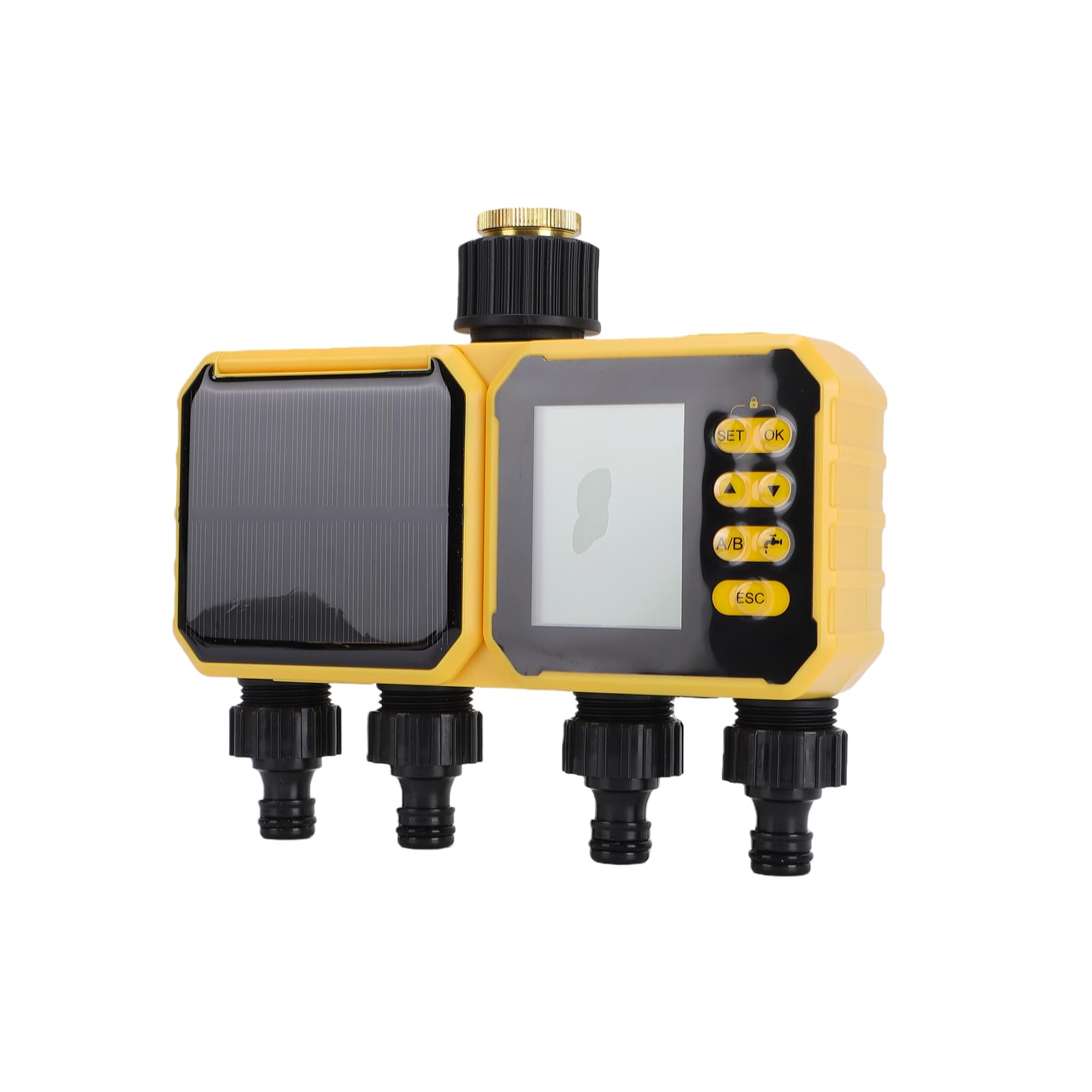 Bewinner Controller Intelligente per Irrigazione Solare, Timer per Irrigazione Automatico IPX5 con Ricarica USB, Timer per Automatico con Sensore Pioggia, Programma di Personalizzabile per Serra da