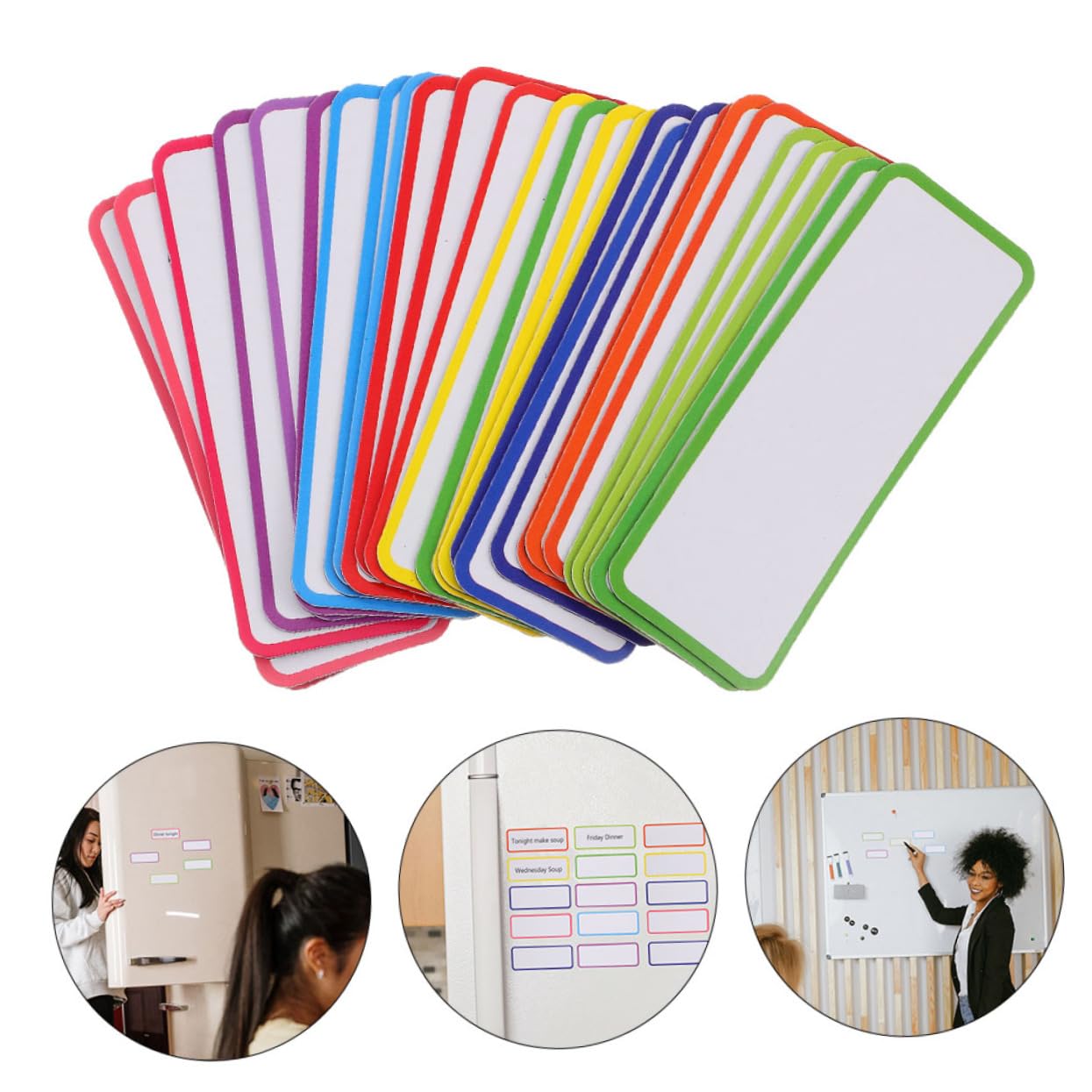 SHINEOFI 4 Sätze Magnetetiketten Kühlschrankmagnetstreifen Arbeitsmagnete Für Whiteboards Etiketten Für Whiteboards Trocken Abwischbare Etiketten Magnetetiketten Selbstklebende 54 Stück * 4