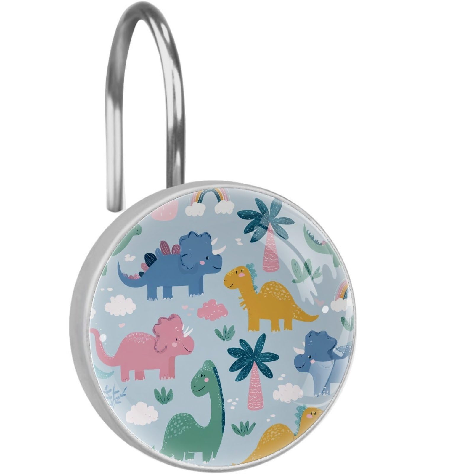 VAPOKF Shower Curtain Hooks, 12PCS Cartoon Dinosaur Shower Curtain Hook for Bathroom Decors Home Bedroom