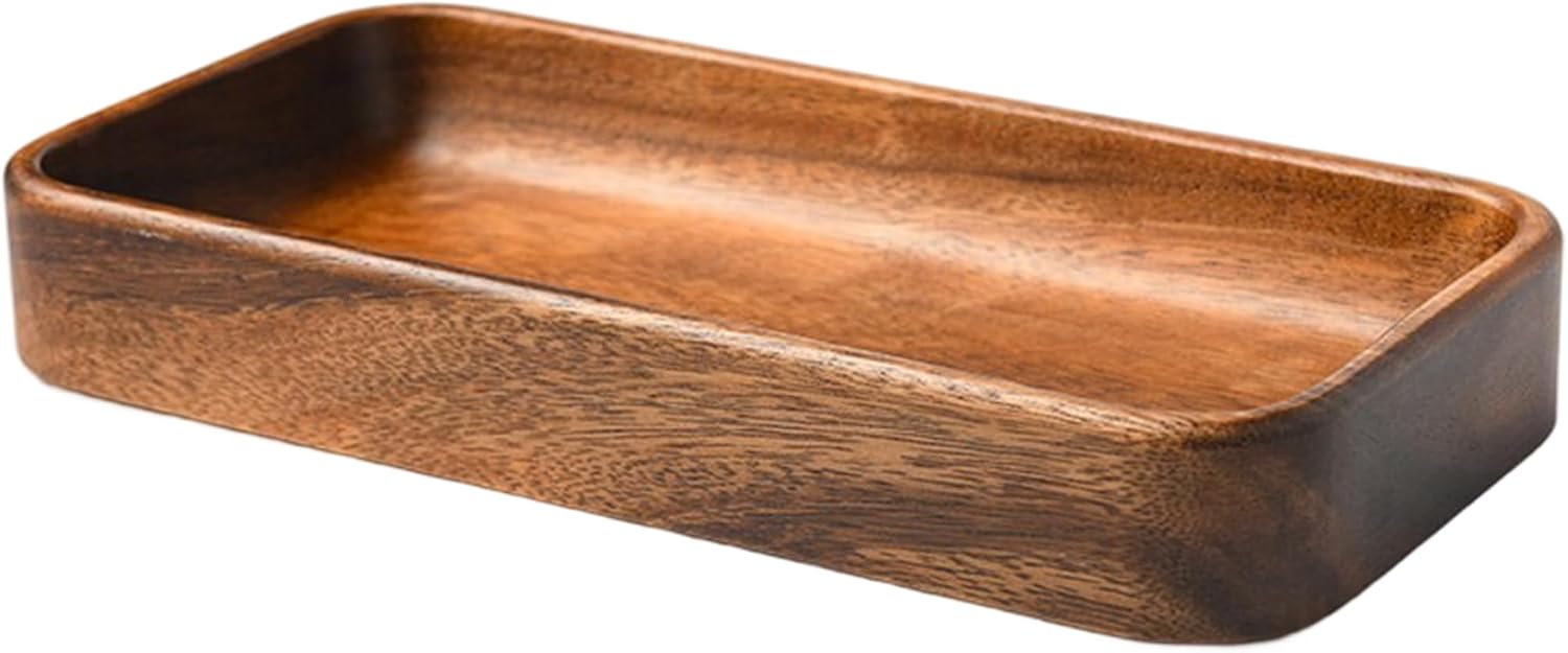 Wooden Tray for Kitchen Counter Space-Saving Wood Trays 11.6x5.9x1.6in