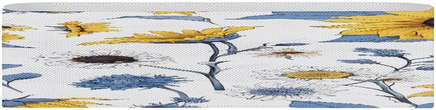 Non-Slip High Resistance Yoga Bands for Stretching, Extra Wide Exercise Bands for Women/Men, Sunflowers Yoga Straps, Physical Therapy Stretch Straps for Home Gym, Pilates & Rehab