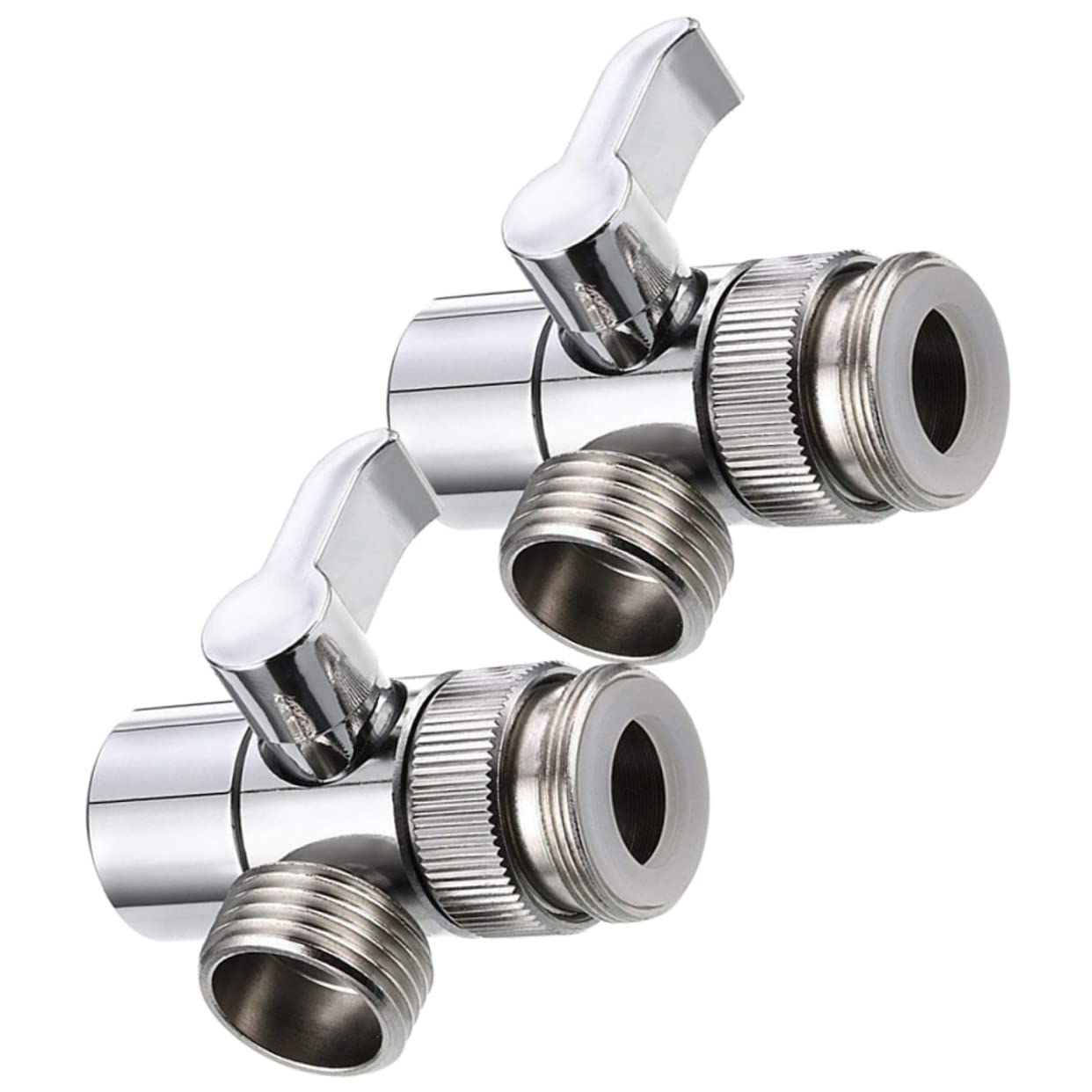 Kit de desviador de grifo de 3 vías, adaptador de grifo de fregadero portátil, conector de manguera doble para una fácil fijación, paquete de 2 divisores de manguera de agua para uso en cocina y