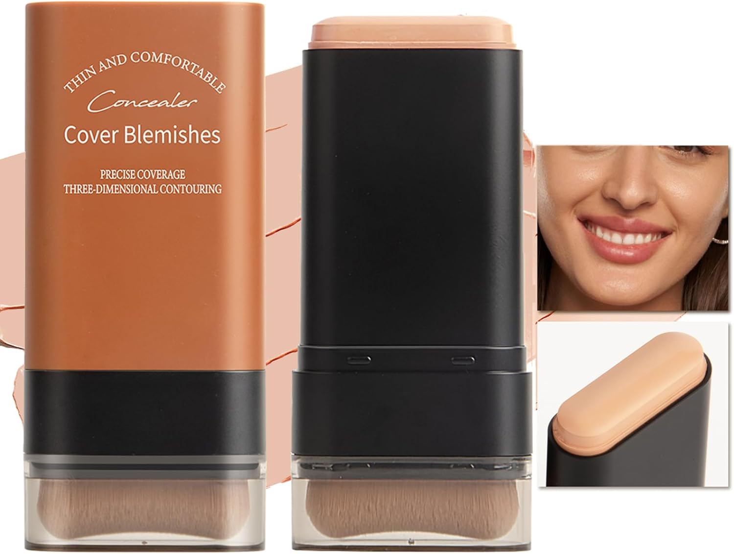 Face Makeup, Multifunctional Foundation Stick with Brush, Natural Coverage, Long Durability, Daily Use (03#, 20g) Face Makeup, Multifunctional Foundation Stick with Brush, Natural Coverage, Long Durability, Daily Use (03#, 20g)