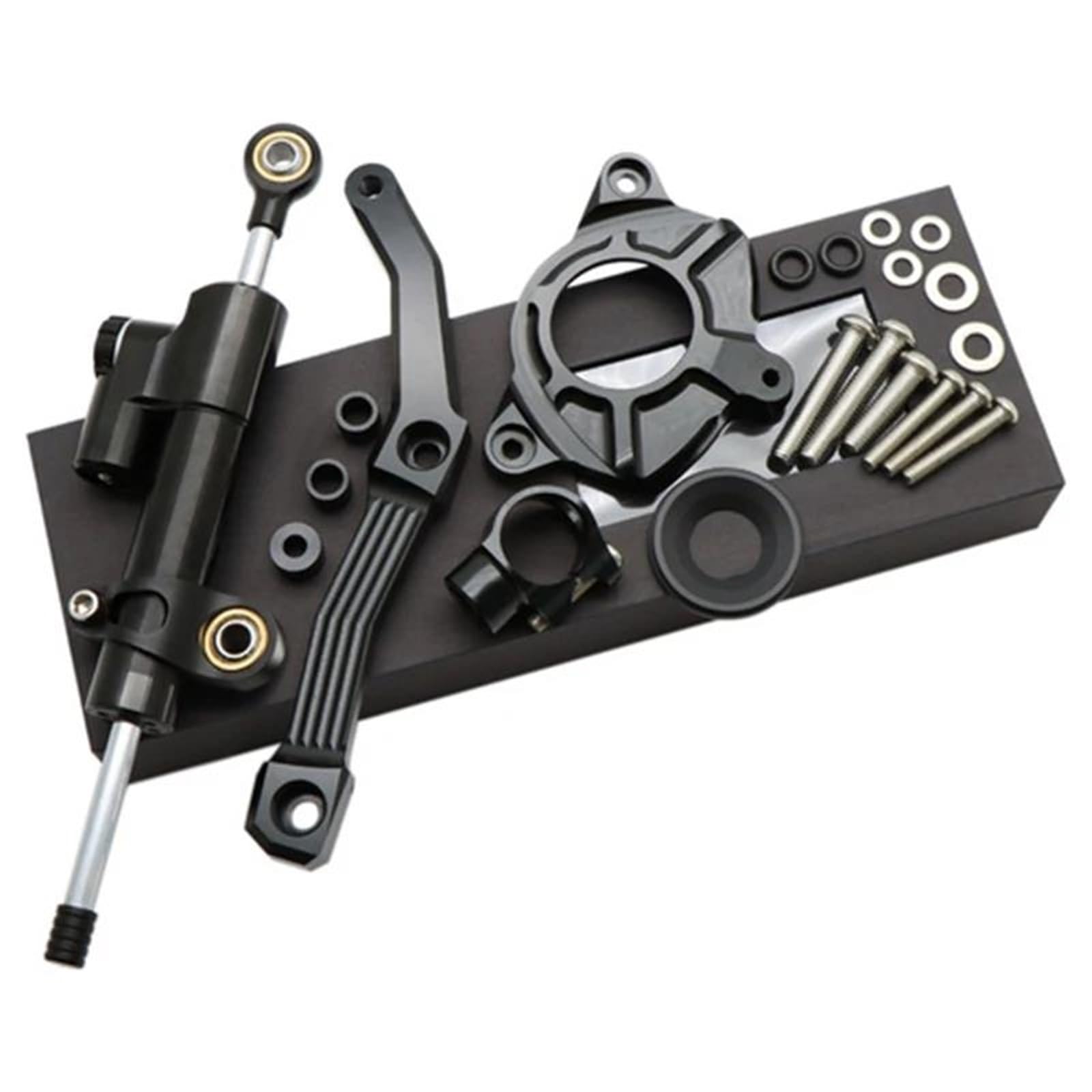 Motorrad-Lenkungsdämpfer-Stabilisator Für Kawasaki Z1000 Z 1000 2010-2013 Dämpferstabilisierung Mit Montagehalterungs-Stützsatz Lenkungsdämpfer Montagehalterung(Schwarzes E)