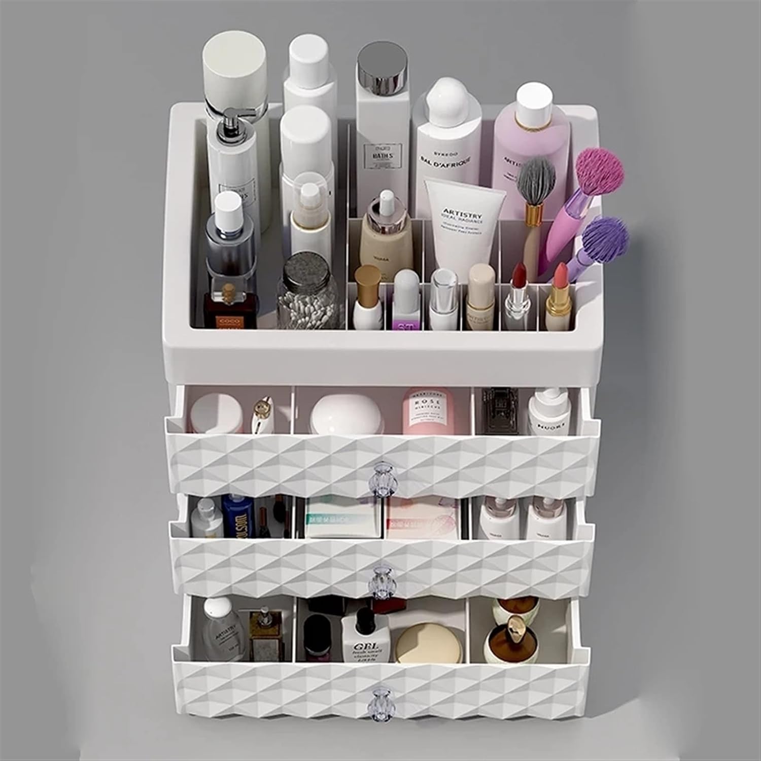 Makeup Organizer Cosmetic Case Makeup Organizer Jewelry Box Woman Beauty Skin Care Cosmetic Organizers Drawer Home Storage Box Durable Cosmetic Display Cases(B1)