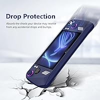 Vista 3 de Funda protectora de silicona para consola de juegos ASUS ROG Ally 2023 a prueba de caídas para ASUS Rog Ally 2023 (azul oscuro)