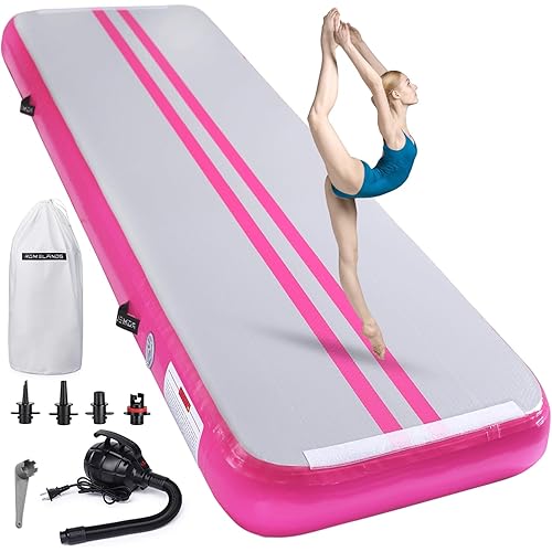 Inflatable Air Gymnastics Mat 10ft/13ft/16ft Tumbling Mats Training Mat Tumble Track Mats with Electric Air Pump for Home/Gym/Cheerleading/Beach/Outdoor Exercise (4 inches Thick)