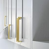 Vista 9 de homdiy 25 Pack 6-1/4 Inch Gold Handles for Cabinets Kitchen Cabinet Handles Brushed Brass Cabinet Pulls Gold Hardware for Cabinets Stainless Steel