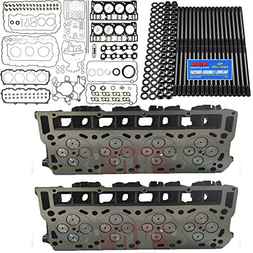 NEW Improved ORinged 6.0L Loaded Cylinder Head Pair [18mm] with Full Gasket Set and ARP Studs - Fits Ford 6.0 Powerstroke Diesel 03-06 No Core (18MM)