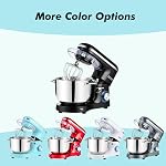 Kitchen in the Box 6.5QT 660W, 6-Speed Tilt-Head Stand Mixer (Black) | Equipped with Egg Whisk, Dough Hook & Flat Beater to Meet All Daily Homemade Bread, Cake and Cookie Baking Needs