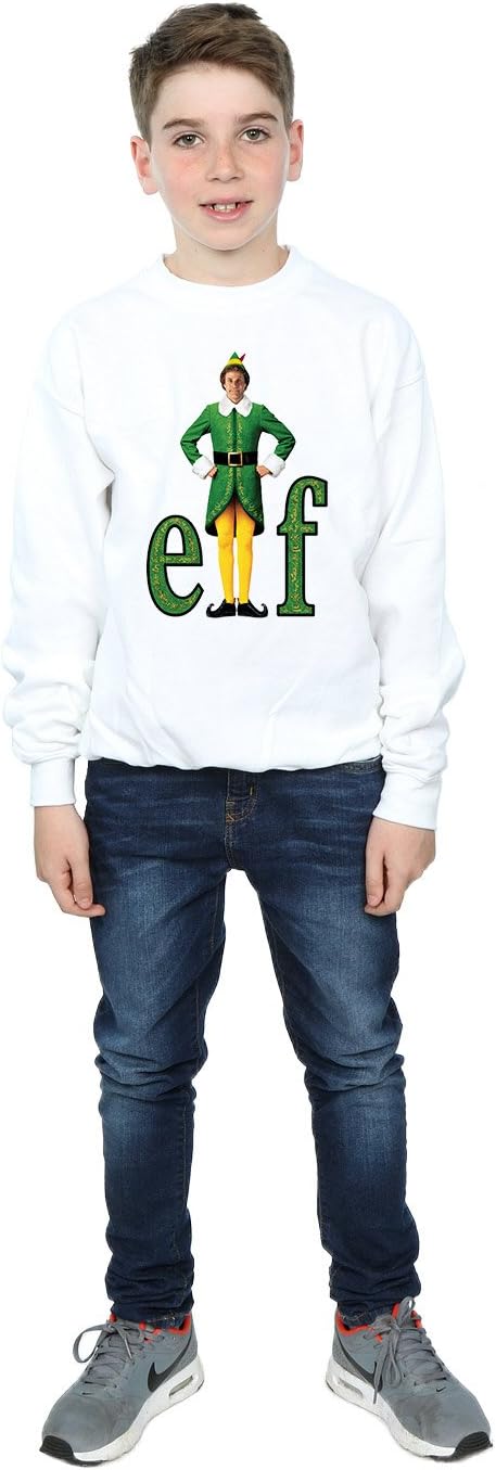 Elf Boys Buddy Logo Sweatshirt 7-8 Years White