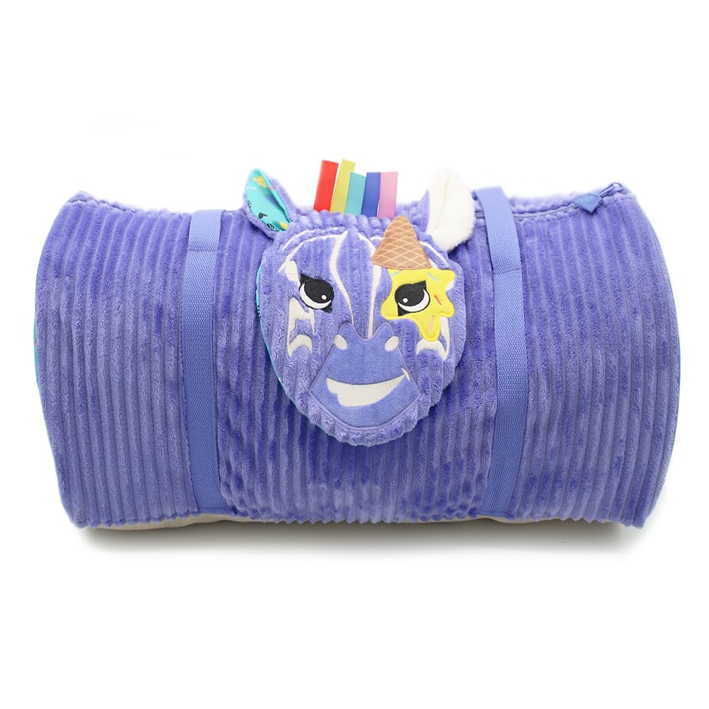 Les Deglingos - Kiprocos The Zebra Weekendowa torba dla dzieci - torba na pieluchy i podróże, niemowlęca dla dzieci, fioletowa, jeden rozmiar, Fioletowy, 48 x 25 x 25 cm, Swobodny