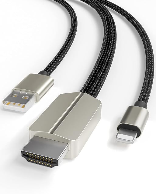 HDMI Adapter for iPhone to TV, YEHUA 1080P Lighting HDMI Digital AV Adapter Video & Audio Sync Screen Converter Plug & Play for iPhone, iPad to Projector, Monitor, HDTV