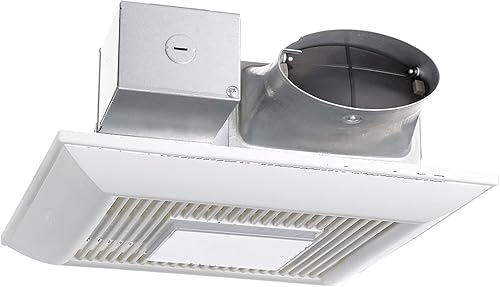 Panasonic WhisperValue FV-0810VSSL1 - Extractor de baño de doble velocidad para montaje en techo/pared con luz LED, 30 a 100 CFM