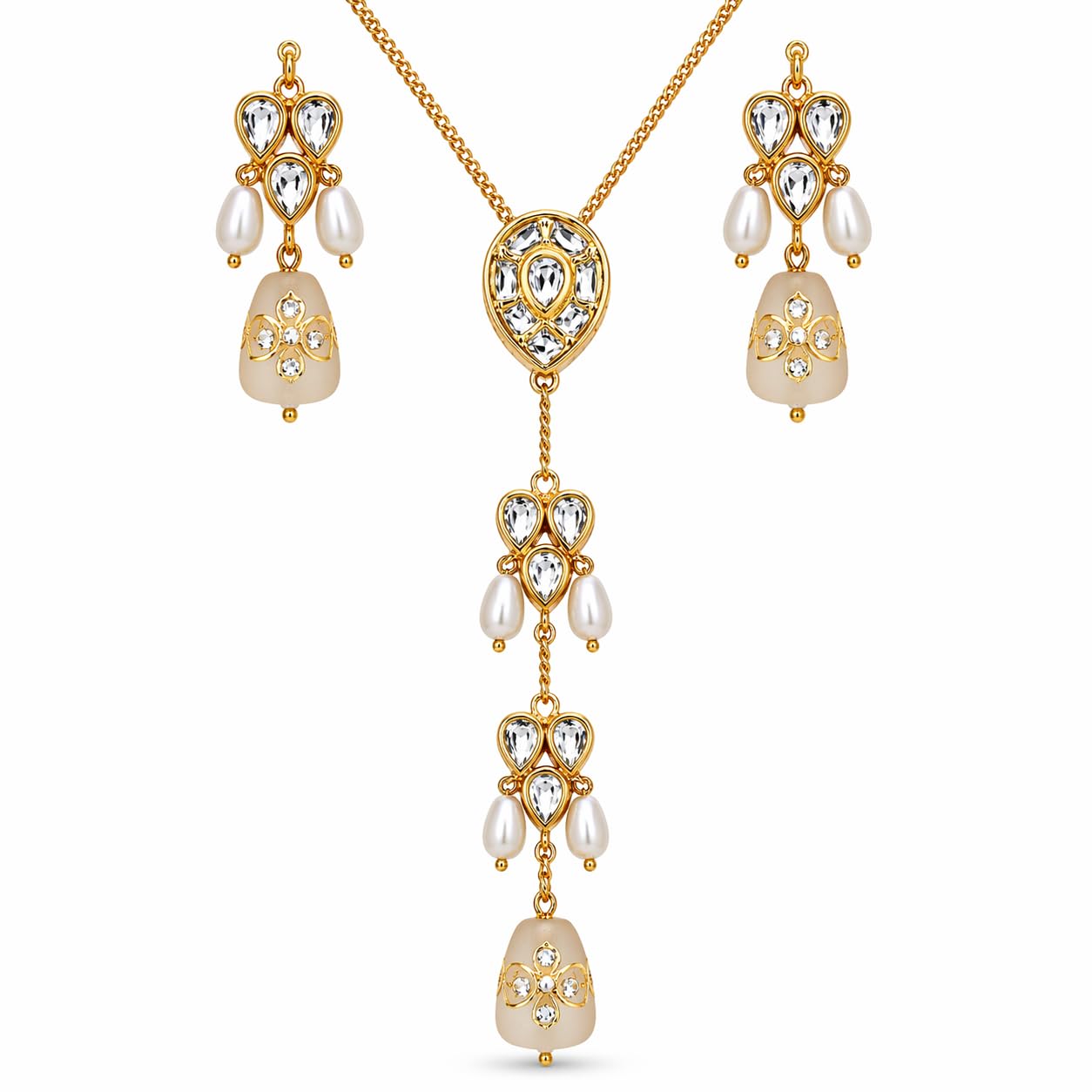 Brass Gold Jewellery Set (Pack of 3) Exquisite Elegance for Everyday Wear-image-40