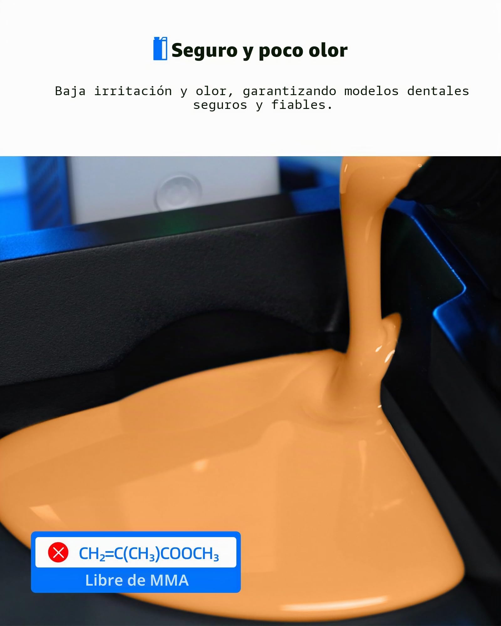 Inslogic Resina para impresora 3D modelo de implante dental, alta precisión y bajo encogimiento, resina curada UV 405nm para modelos dentales, prótesis, ortodoncia, investigación (Amarillo, 1kg)