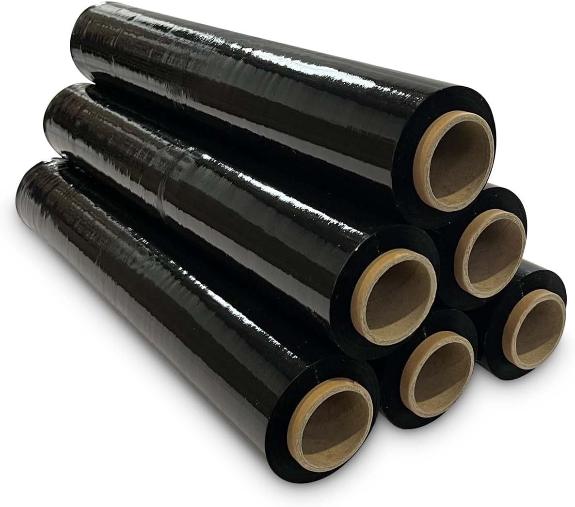 JeeJaan® 6 Rolls Black Pallet Wrap 400mm x 250m 20mu | Tear Resistant Stretch Film | Water & Moisture Proof Pallet Stretch Shrink Wrap | Multi-Use Strong Pallet Stretch Wrap