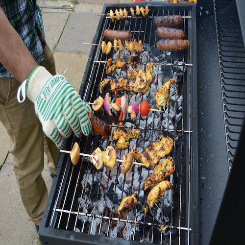 Extreme 932°F Heat Resistant - Light-Weight, Flexible Bbq Gloves - 100% Cotton Lining For Super Comfort. Mint Green, One Size #TOP3