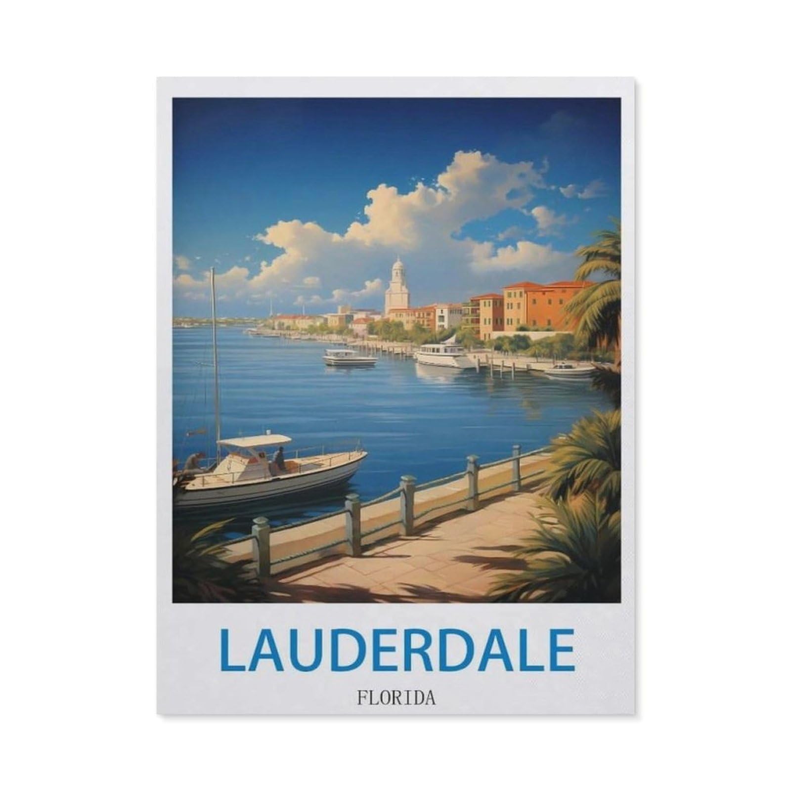 Farmhouse Bathroom Decor Wall Art Funny Bathroom Wall Decor Signs，Lauderdale Florida，Tin Sign Home Decor(30x40cm）12x16 inch-EC88