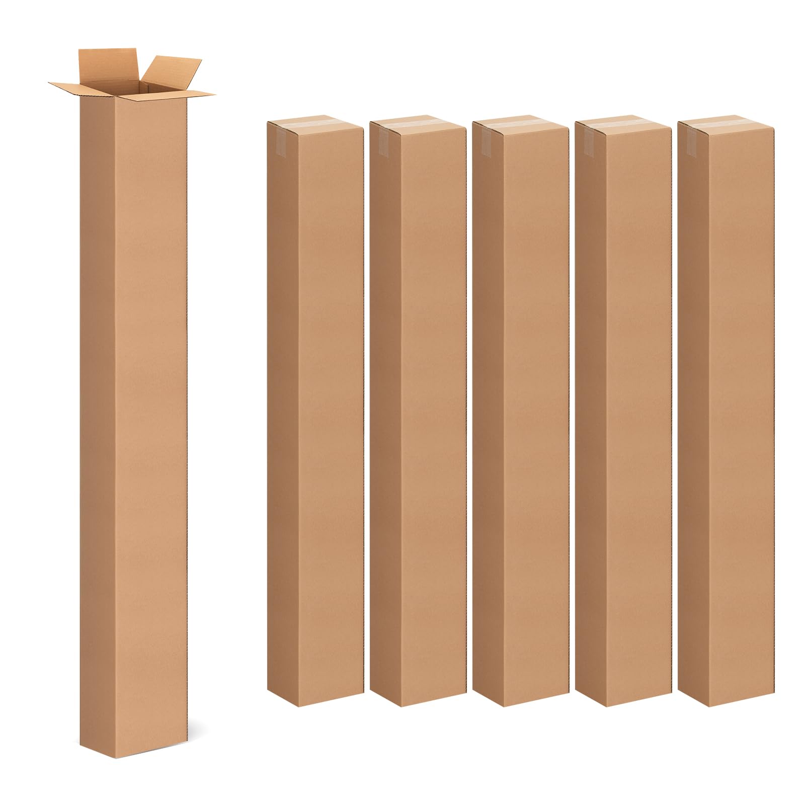 Amazon.com: 5 Pack 4x4x36 Inch Tall Corrugated Cardboard Boxes, 4