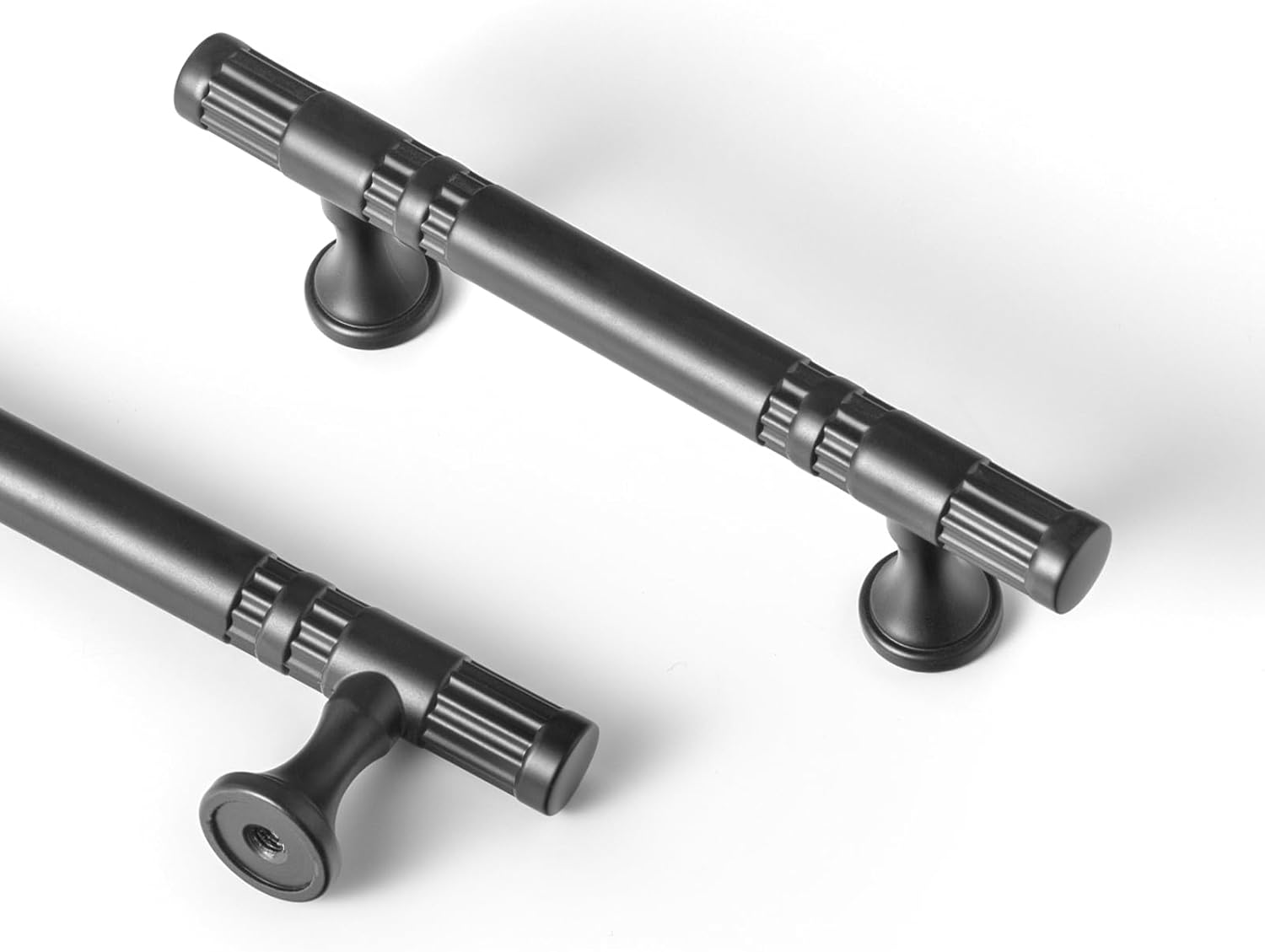 Goo-Ki 6 Pack Matte Black Cabinet Pulls Drawer Pull, 3"(76mm) c-c Kitchen Hardware,Modern Zinc Alloy Bar Dresser Handles for Cupboard Wardrobe Bathroom, 9627MB-76