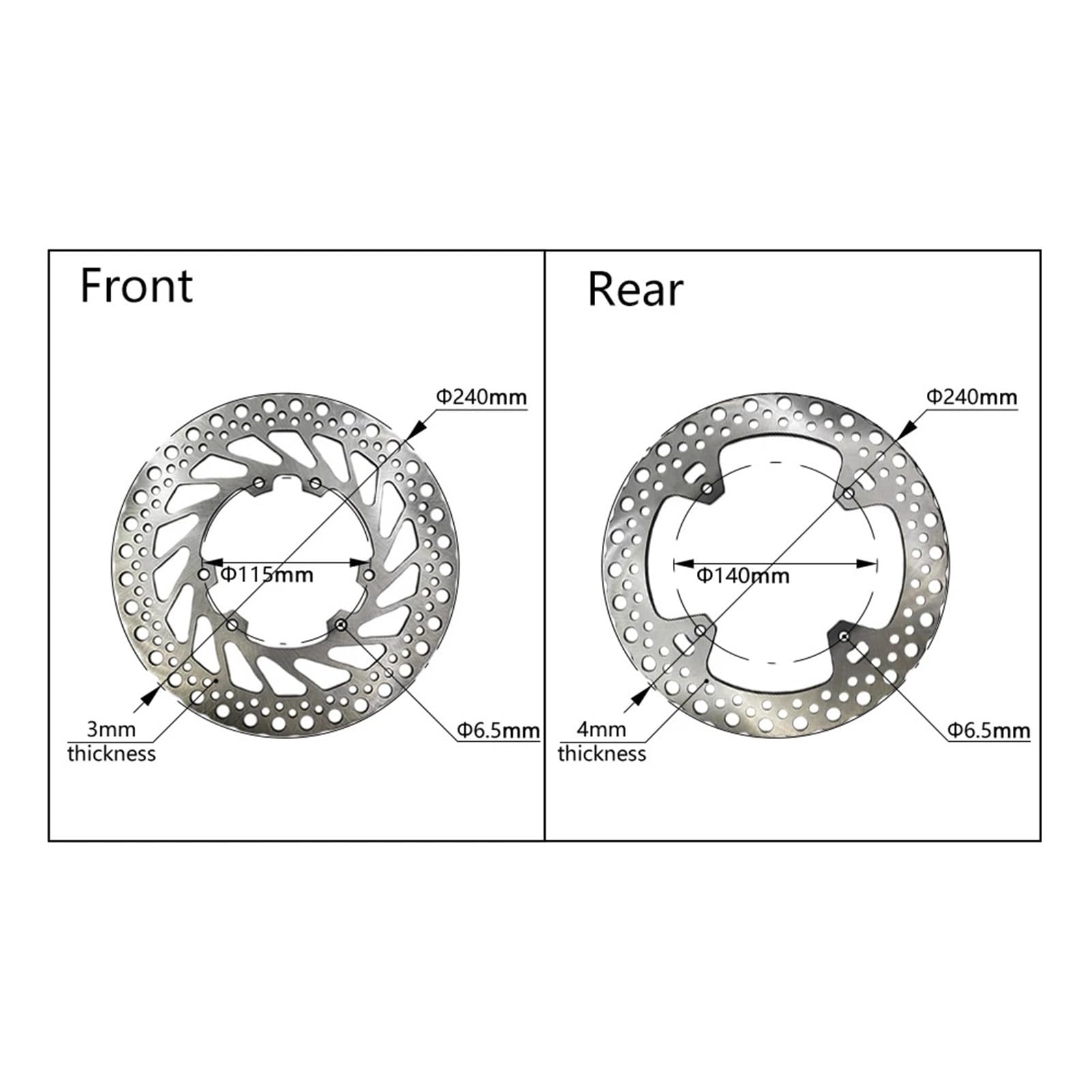 Wirnik tarczowy klocki Pasuje do HONDA CRF250R CRF250X CRF450R CRF450X 04-17 Rotor Przednie Tylne Tarcze Hamulcowe(Rear)
