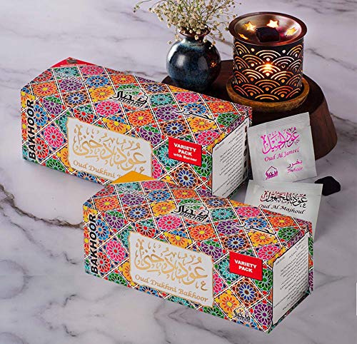 Dukhni Oud Bakhoor Variety Box with Rainbow Exotic Burner & Dukhni Oud Bakhoor 30 Piece Sample Set