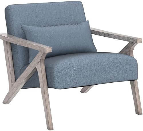 Miniatura 5 de INZOY Sillas decorativas modernas de mediados de siglo para sala de estar sillón cómodo de terciopelo con respaldo alto silla ergonómica para