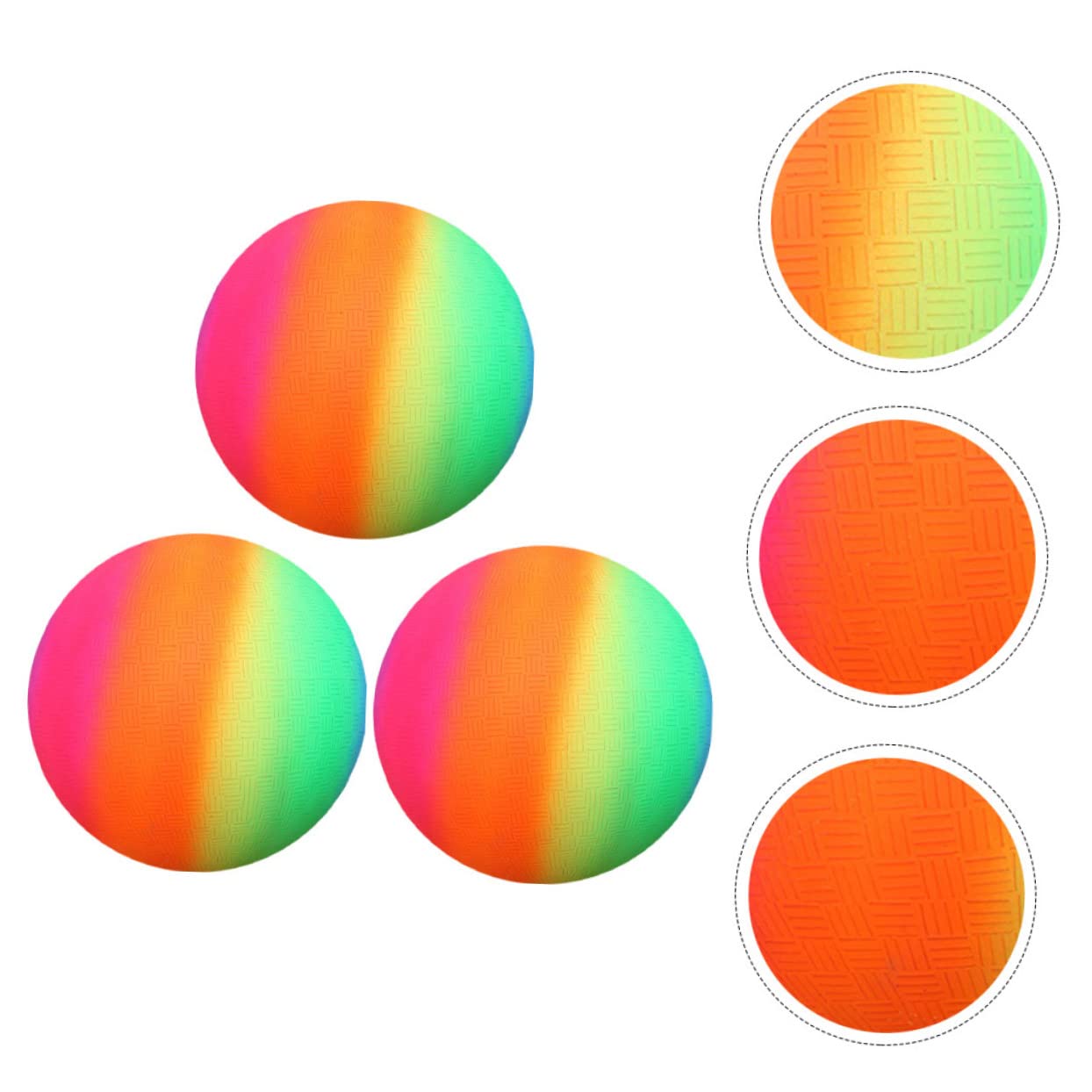 Totority Environmental Protection Rainbow Ball Boys and Girls Bouncy Ball for Backyard Play Exercise