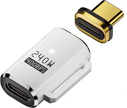 Sisyphy USB C Magnetic Adapter I-Shape PD3.1 240W, USB4.0 Type C Connector with PD Charge and 40Gbps Data Transfer, Compatible for MacBook Pro/Air iPad Pro and More USB C Devices
