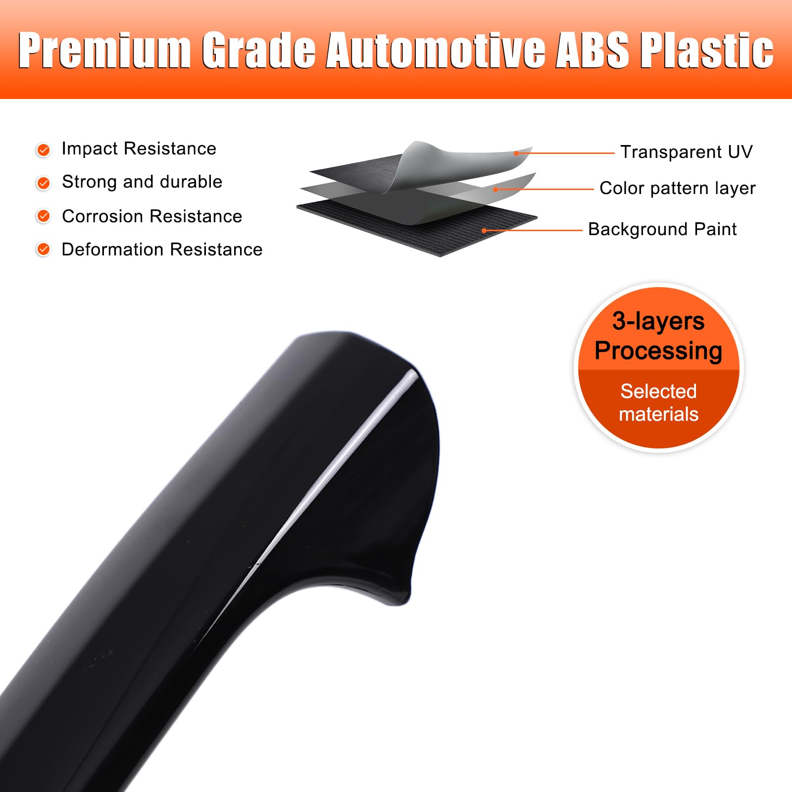 Copertura per Maniglia Esterna dell'auto, Adatta per F@iat 500 2007 – 2024, Adesivo Esterno in Carbonio ABS, Accessorio Esterno per Auto, Adatto per F@iat 500 (Pianoforte Nero)