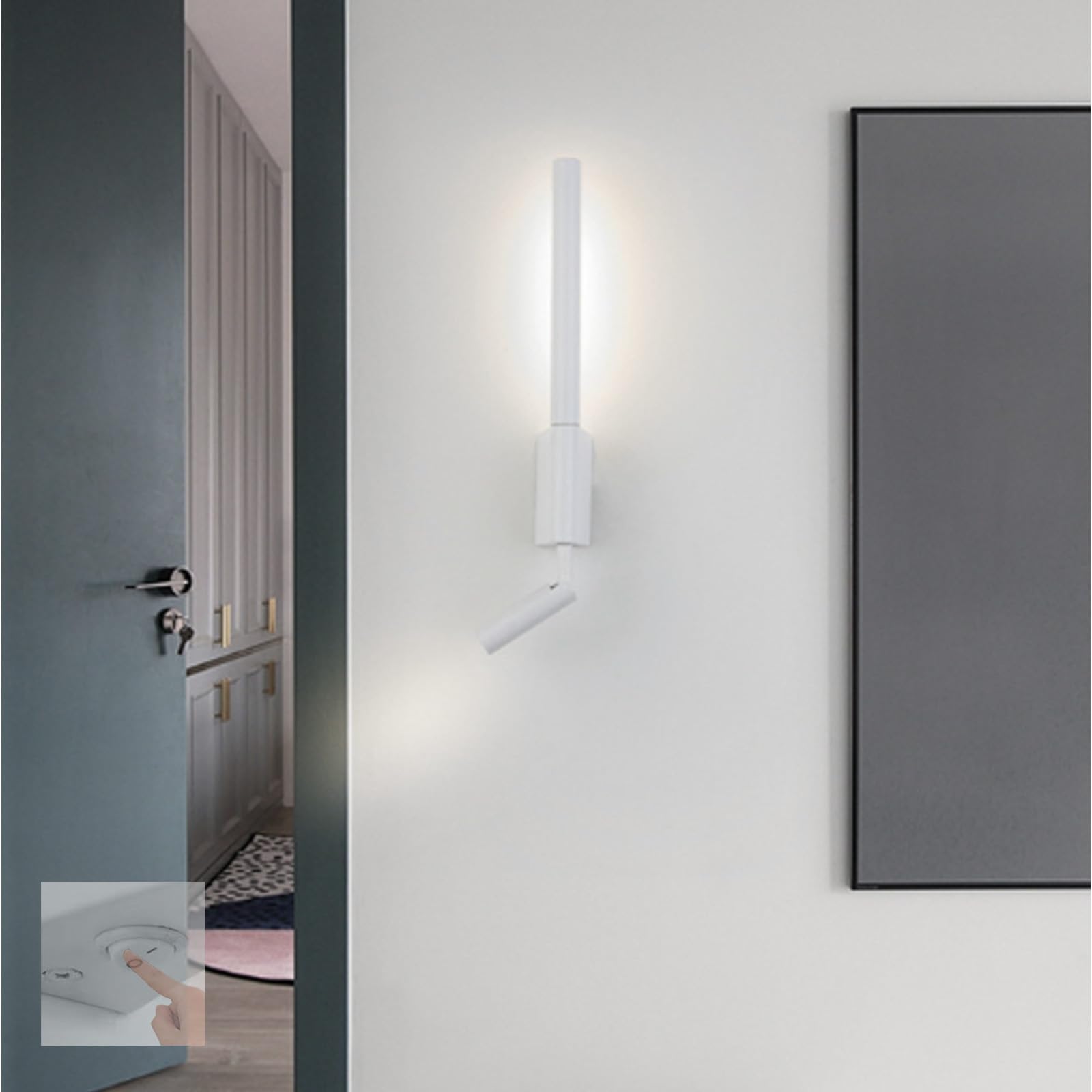 Aplique de pared giratorio LED nórdico ideal para iluminación de lectura en escaleras 7