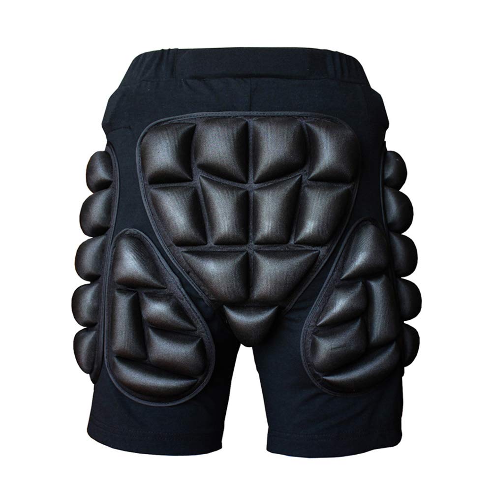 N \ A3D Protection Hip, Butt EVA Paded Short Pants, Protective Gear Guard Impact Pad Ski Ice Skating Snowboard, Black