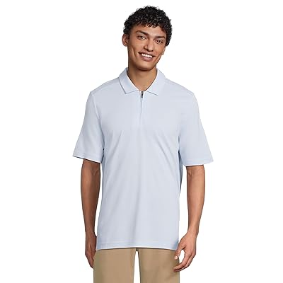 Johnston & Murphy Vintage Birdseye Zip Polo Men