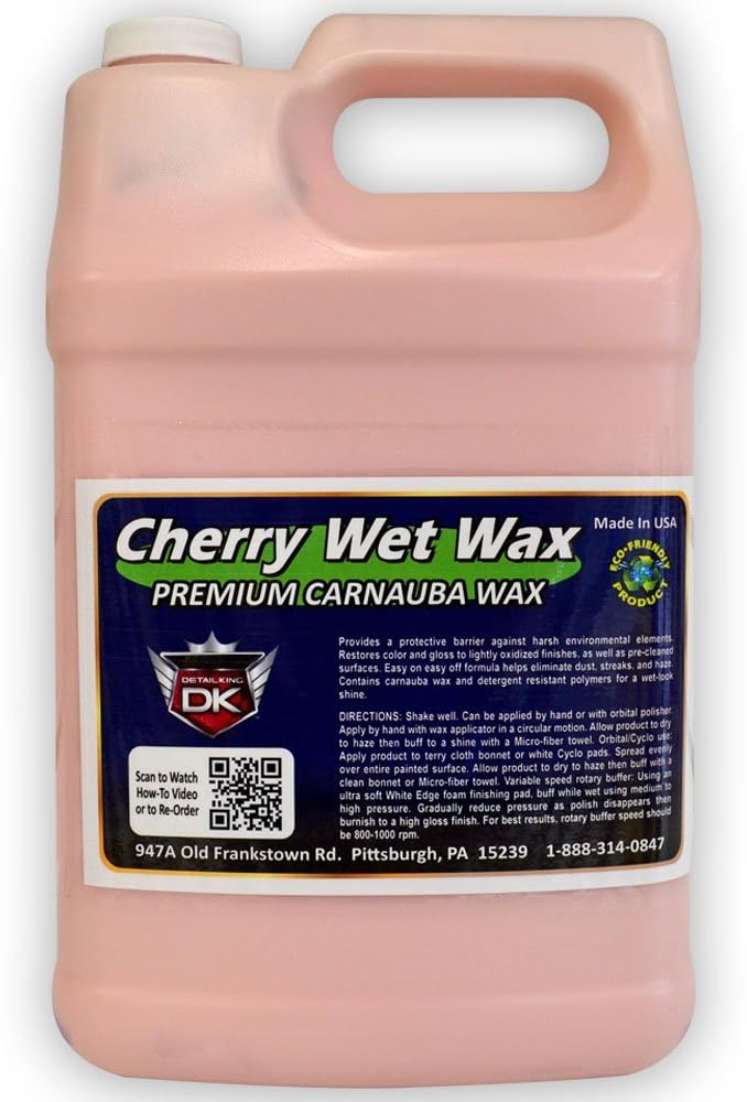 Detail King Cherry Wet Wax - Premium Carnauba Wax - Extremely Durable - Protect & Shine Clear Coat - Gallon