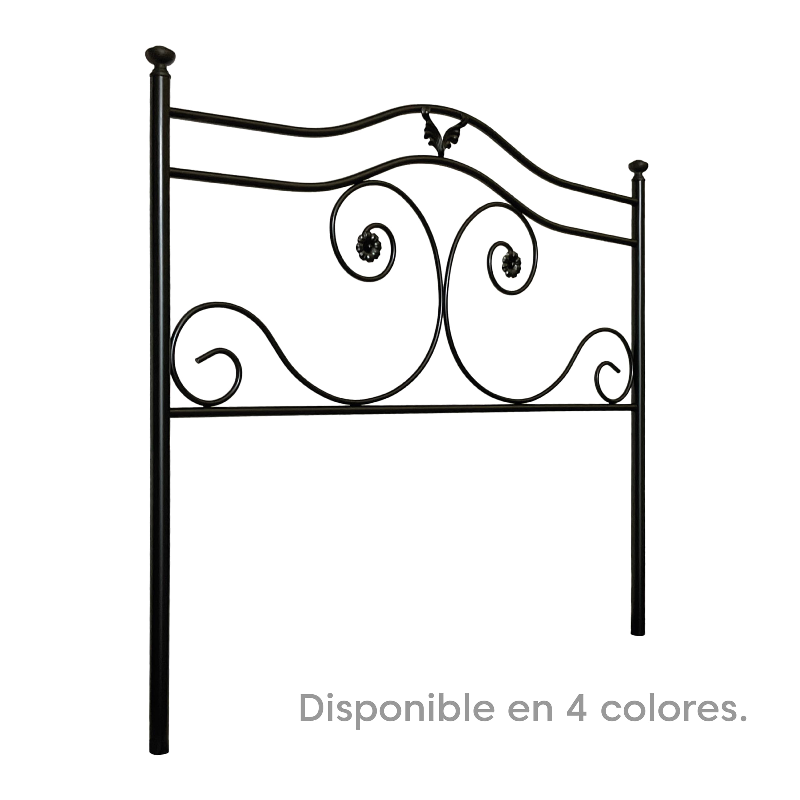 Cabecero Forja Cádiz, Cabezal para Cama, Cabecero, Cama Matrimonio e Individual, Cama De Hierro, Cabezal Forja, Cabecero Juvenil, Hecho En España (Negro, 135 cm)