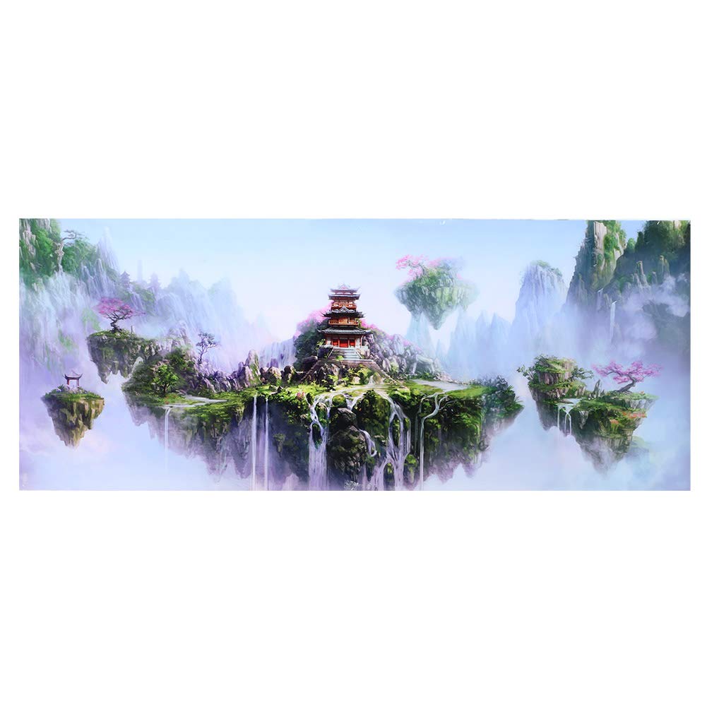 Kketeopt PVC Adhesive Sky Castle Aquarium Background Poster Fish Tank Decoration (122 * 50cm)