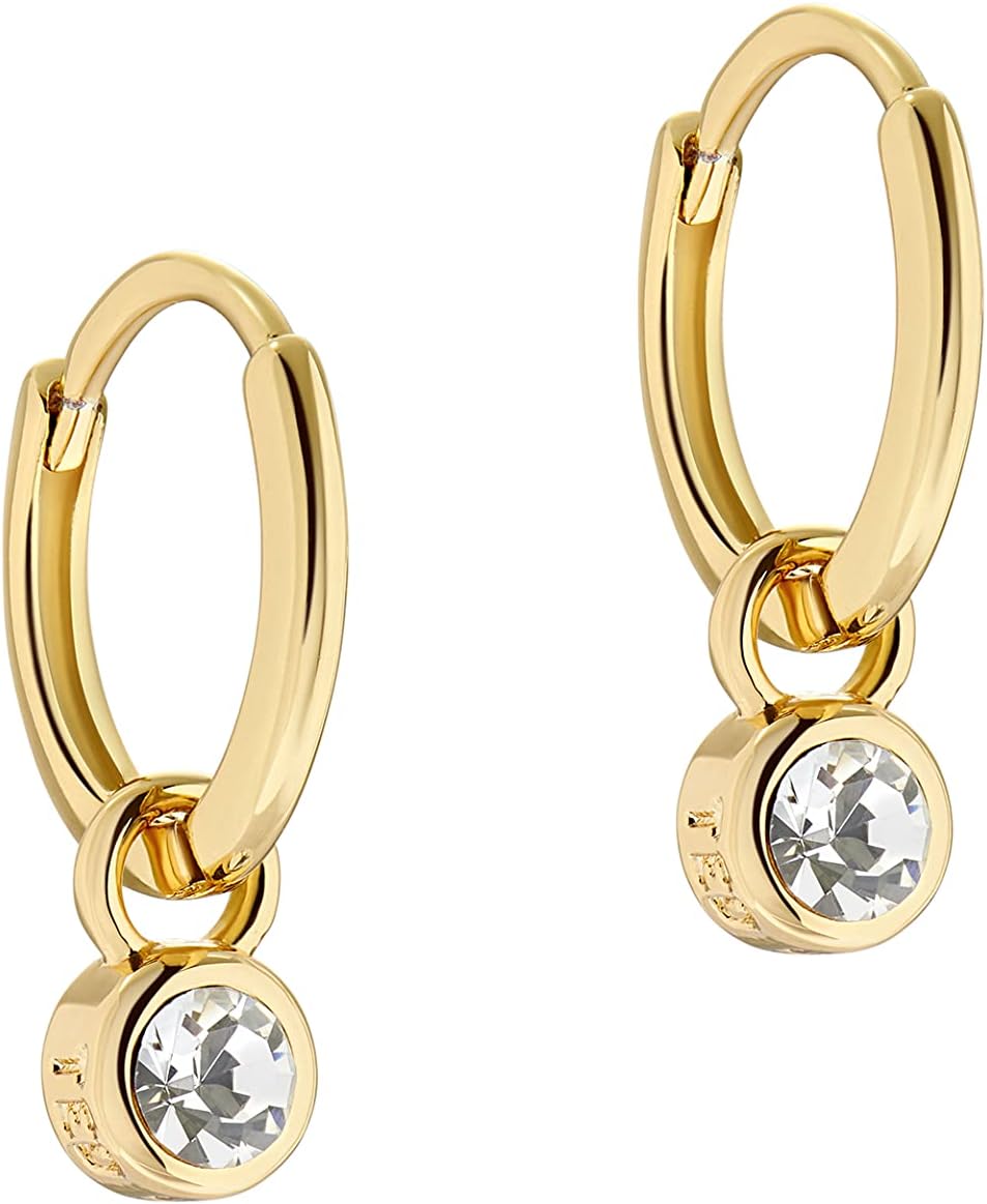Sinalaa Crystal Huggie Hoop Earrings For Women
